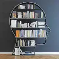 Livros numa cabeça